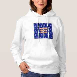 Abstract blauw bloemenpatroon hoodie