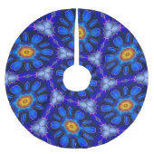 Abstract blauw bloemenpatroon kerstboom rok (Voorkant)