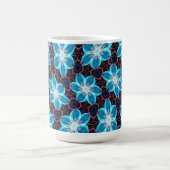 Abstract blauw bloemenpatroon koffiemok (Center)