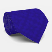 Abstract Blauw Bloemenpatroon Necksjaal Stropdas (Opgerold)
