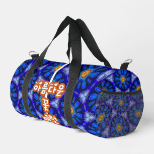 Abstract blauw bloemenpatroon plunjezak