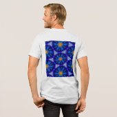 Abstract blauw bloemenpatroon Tri-Blend shirt (Voorkant)