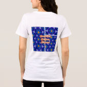 Abstract blauw bloemenpatroon Tri-Blend shirt (Achterkant)