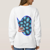 Abstract blauw bloemenpatroon trui (Achterkant)