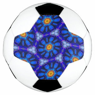 Abstract blauw bloemenpatroon voetbal