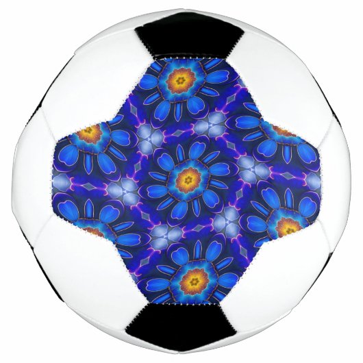 Abstract blauw bloemenpatroon voetbal (Voorkant)