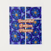 Abstract blauw bloemenpatroon wandkleed (Voorkant)