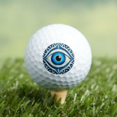Abstract Blauw Boosaardig Oog Symbool Golfballen (Insitu Shirt)