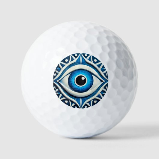 Abstract Blauw Boosaardig Oog Symbool Golfballen (Voorkant)