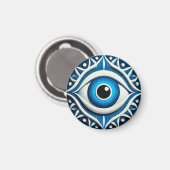 Abstract Blauw Boosaardig Oog Symbool Magneet (Voorkant / Achterkant)