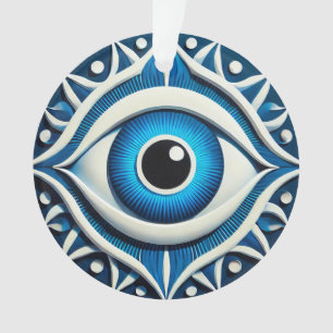 Abstract Blauw Boosaardig Oog Symbool Ornament