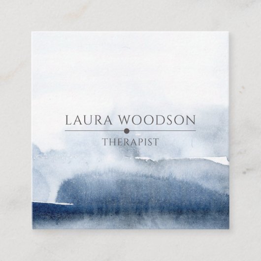 Abstract Blauw Borstelslag Therapeut Visitekaartje (Voorkant)