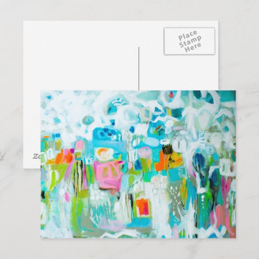 Abstract blauw briefkaart (Voorkant / Achterkant)