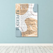Abstract Blauw Bruin Desiderata van Max Ehrman Canvas Afdruk (Insitu (Houten vloer))