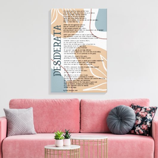 Abstract Blauw Bruin Desiderata van Max Ehrman Canvas Afdruk (Insitu (Woonkamer))