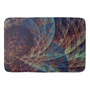 Abstract Blauw Bruin Zwirls Fractal Badmat