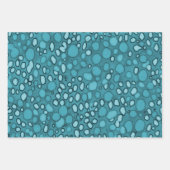 Abstract Blauw Bubble Polka Dot Pattern Inpakpapier Vel (Voorkant 3)