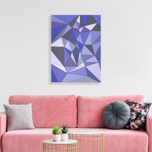 Abstract blauw canvas afdruk (Insitu (Woonkamer))