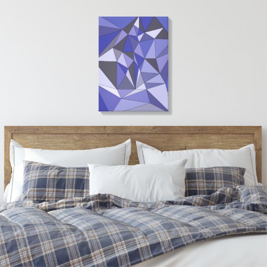 Abstract blauw canvas afdruk (Insitu (Slaapkamer))