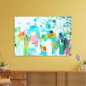 Abstract blauw canvas afdruk (Insitu (Woonkamer))