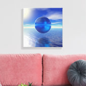 Abstract Blauw Canvas Afdruk (Insitu (Woonkamer))