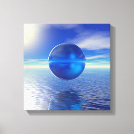 Abstract Blauw Canvas Afdruk