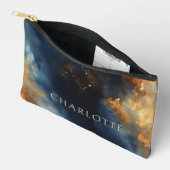 Abstract Blauw Celestial Custom Name Bridal Etui (Open)