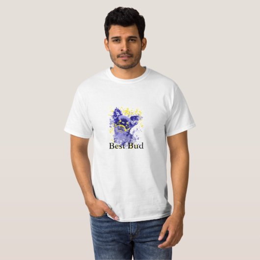 Abstract blauw Chihuahua T-shirt (Voorkant volledig)