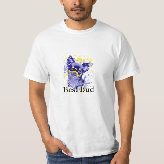 Abstract blauw Chihuahua T-shirt (Voorkant)