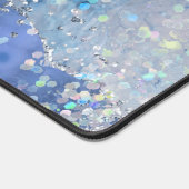 abstract blauw chunky glitter ontwerp bureaumat (Hoek)