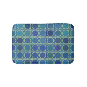 Abstract Blauw Cirkel Patroon Badmat