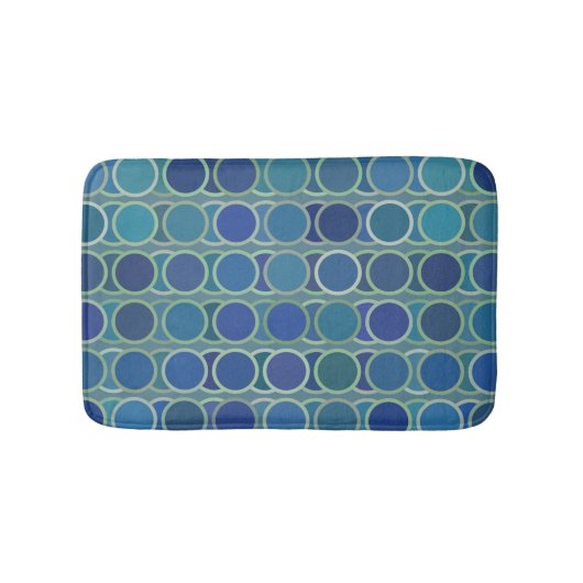 Abstract Blauw Cirkel Patroon Badmat (Voorkant)