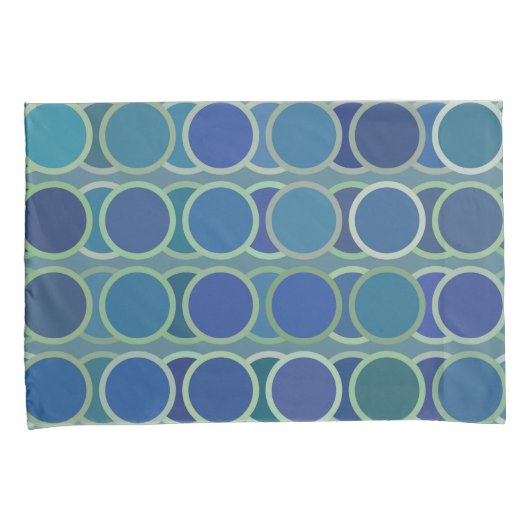 Abstract Blauw Cirkel Patroon Kussensloop (Voorkant-Rechts)