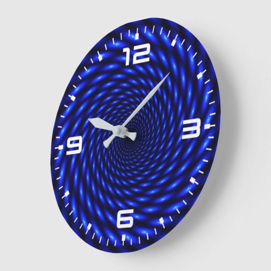 Abstract blauw cirkelontwerp grote klok (Hoek)