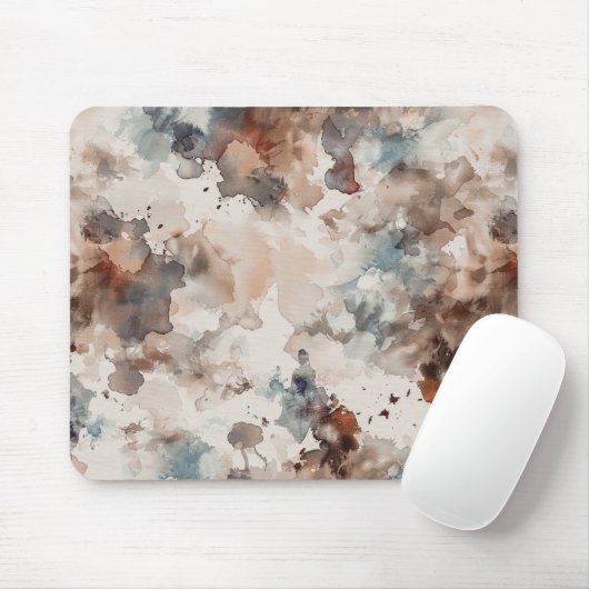 Abstract Blauw Crème Bruin   Muismat (Met muis)