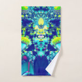 Abstract Blauw Cyaan Groen Fractal Bad Handdoek (Handdoek)