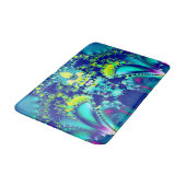 Abstract Blauw Cyaan Groen Fractal Badmat (Gekanteld)
