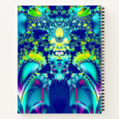 Abstract Blauw Cyaan Groen Fractal Notitieboek (Achterkant)