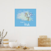 *~* Abstract blauw DANDELION maakt een Wish Poster (Keuken)