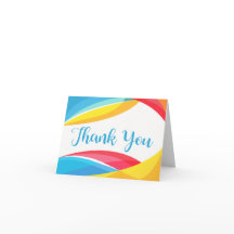 Abstract Blauw Dankjewel Regenbooggolf Rood & Geel