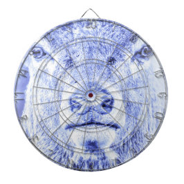 Abstract blauw Dartboard met metalen tas Dartbord
