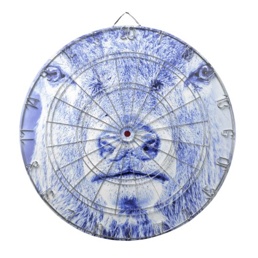 Abstract blauw Dartboard met metalen tas Dartbord (Voorkant)