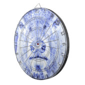 Abstract blauw Dartboard met metalen tas Dartbord (Voorkant Rechts)