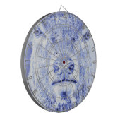 Abstract blauw Dartboard met metalen tas Dartbord (Voorkant Links)