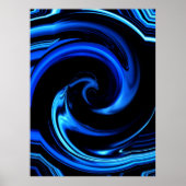 Abstract blauw dolfijnenart Poster (Voorkant)