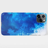 Abstract blauw effen kleurenontwerp iPhone hoesje (Achterkant horizontaal)