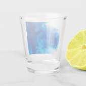 Abstract blauw effen kleurontwerp shot glas (Achterkant)
