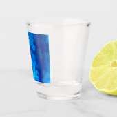 Abstract blauw effen kleurontwerp shot glas (Rechts)