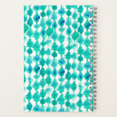 Abstract Blauw en Aqua Waterverf Monogrammed Notitieboek (Achterkant)
