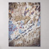 Abstract blauw en beige (gekraakte) poster (Voorkant)